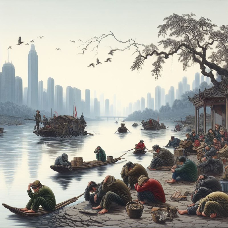 古代打工人顶着清晨的微雾拖着疲惫的身躯乘坐渡船三号线通勤上班的惨痛场景#周一 #记得翻工😘求大会员点此助力我发频道动态